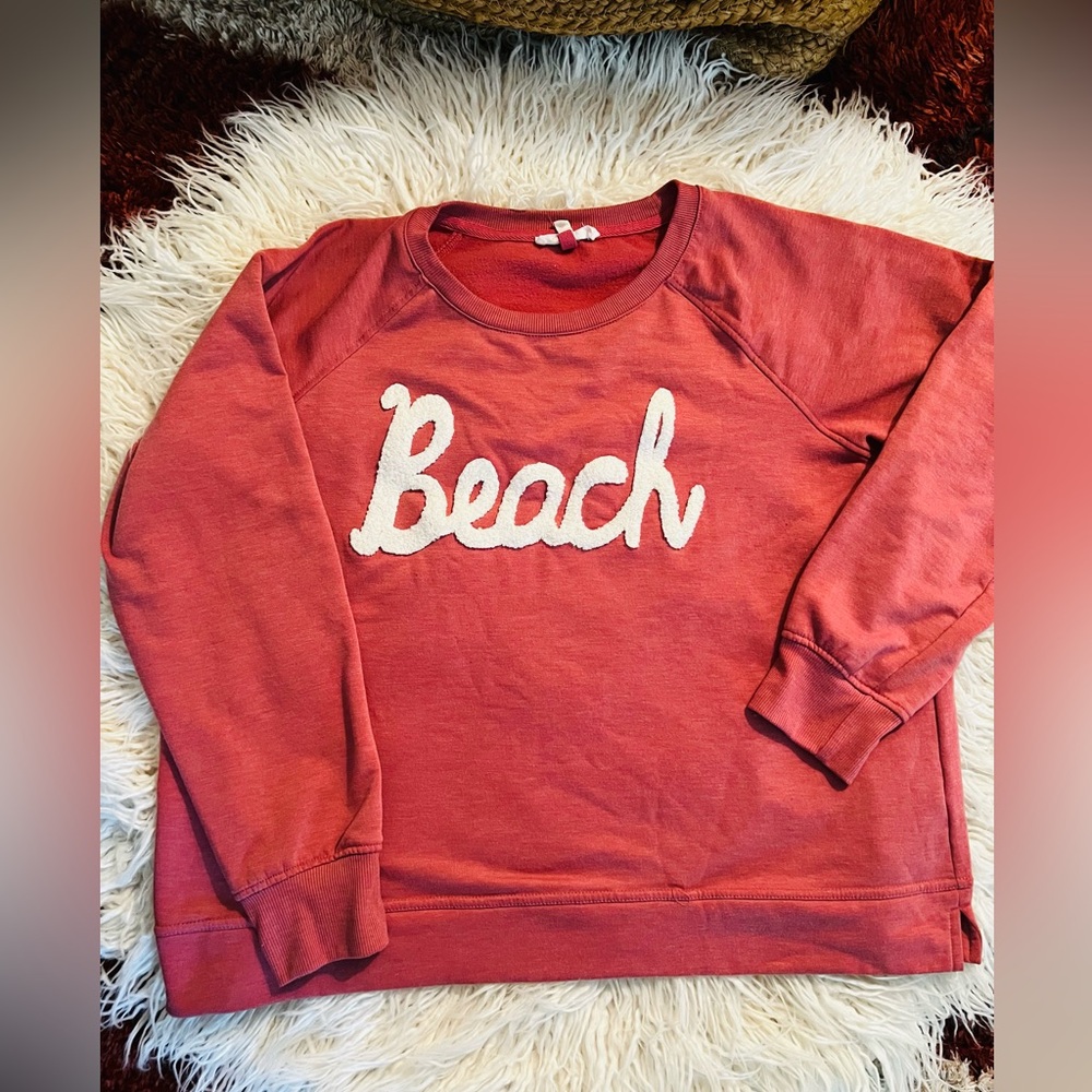 Workshop Republic Clothing Red Crew Sweatshirt with White Tag
